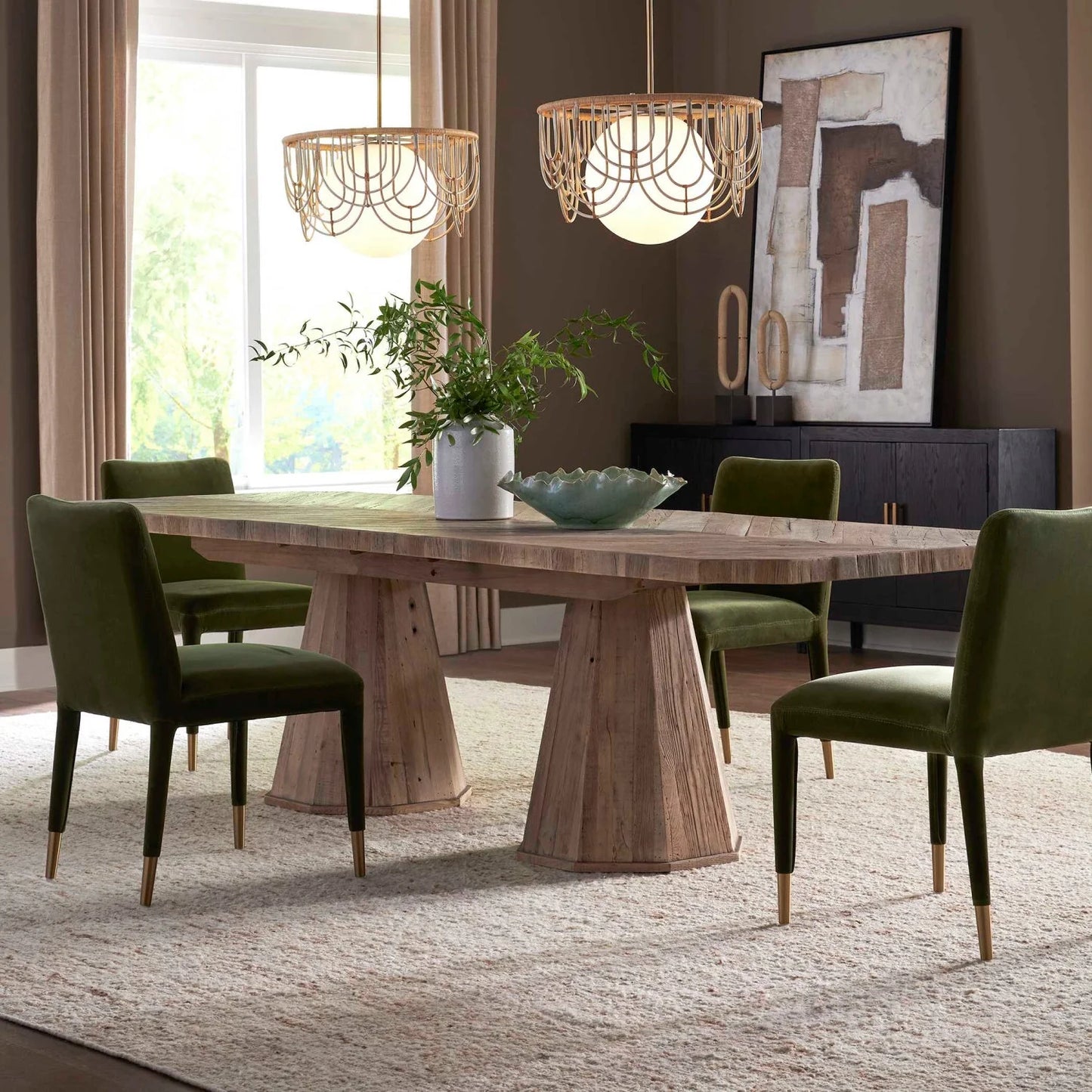 Luxury Caledon Herringbone Dining Table Modern Italian Style for Villa