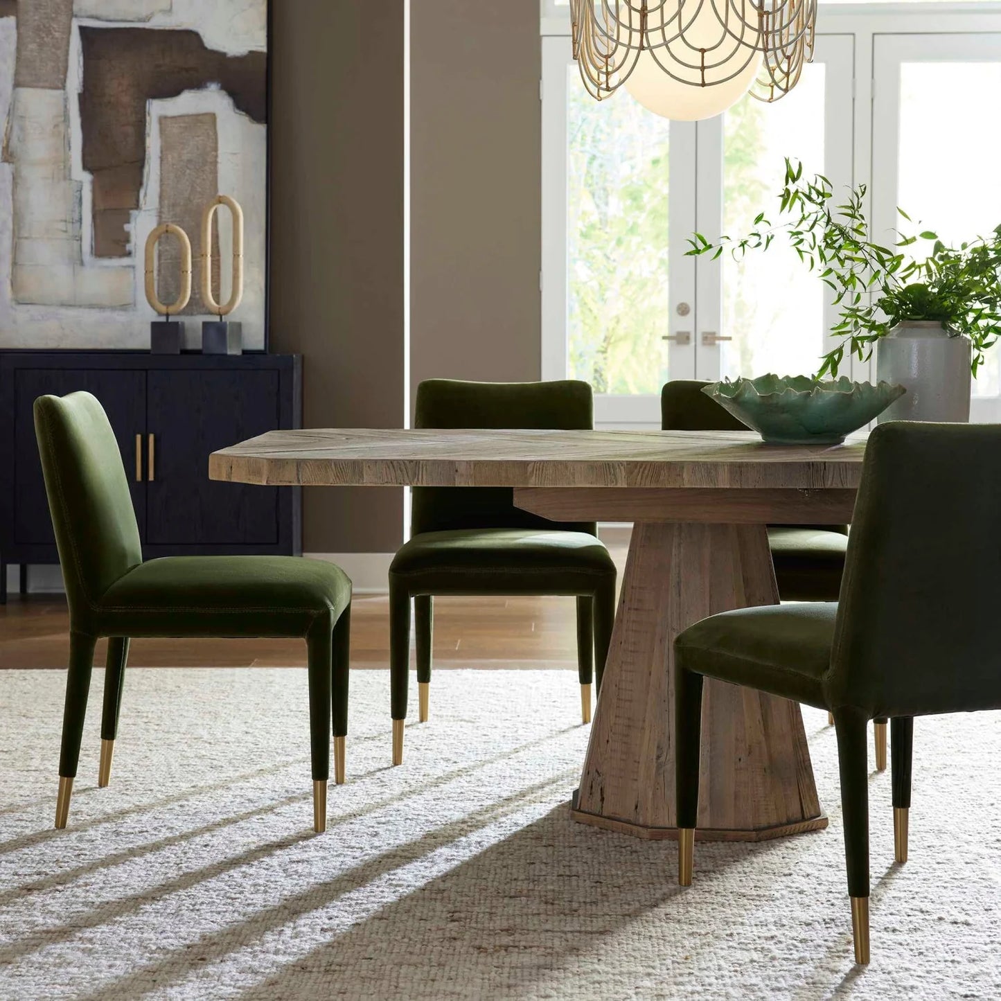Luxury Caledon Herringbone Dining Table Modern Italian Style for Villa