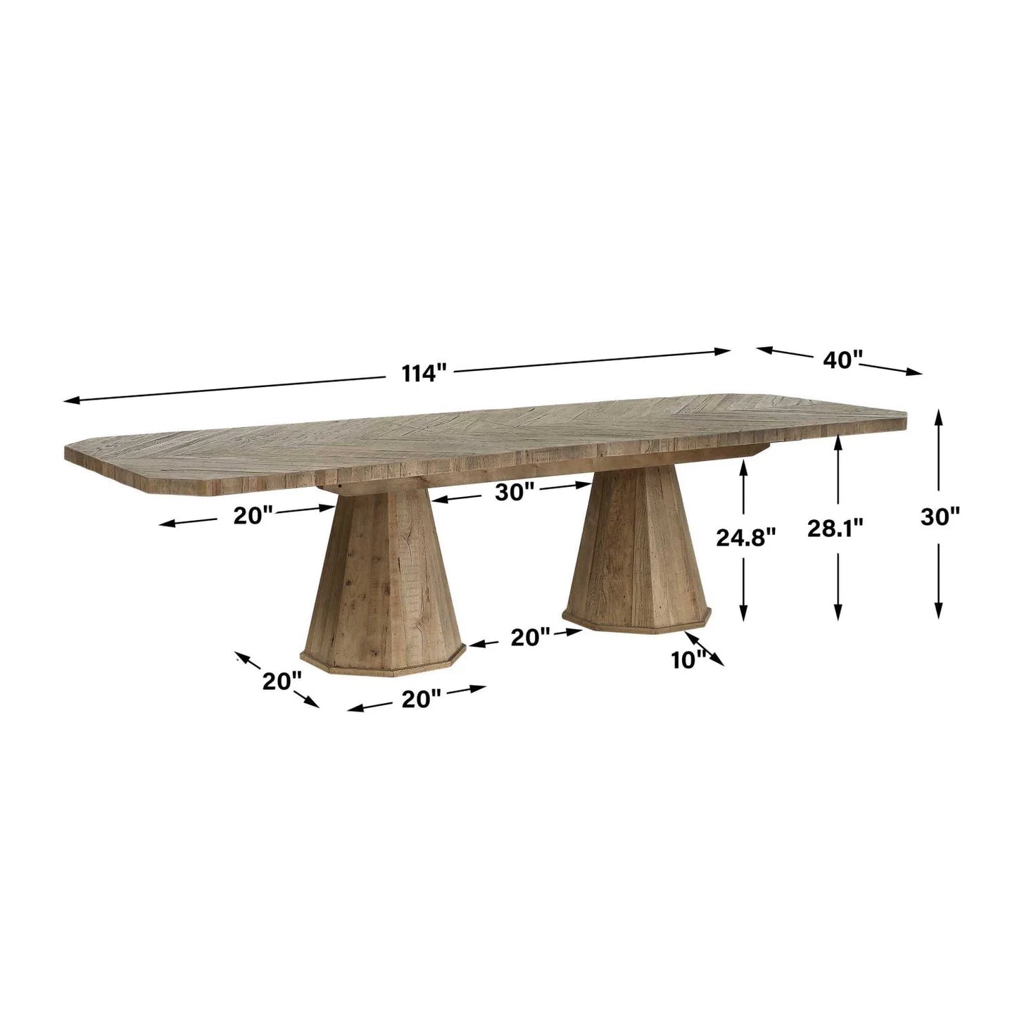 Luxury Caledon Herringbone Dining Table Modern Italian Style for Villa