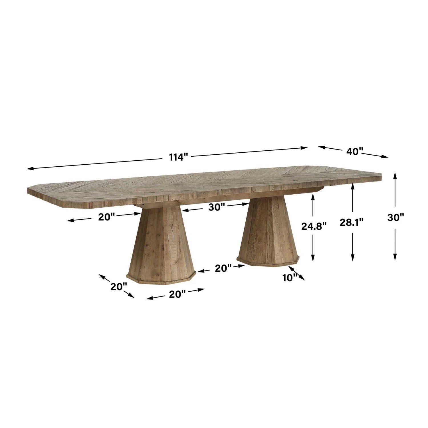 Luxury Caledon Herringbone Dining Table Modern Italian Style for Villa