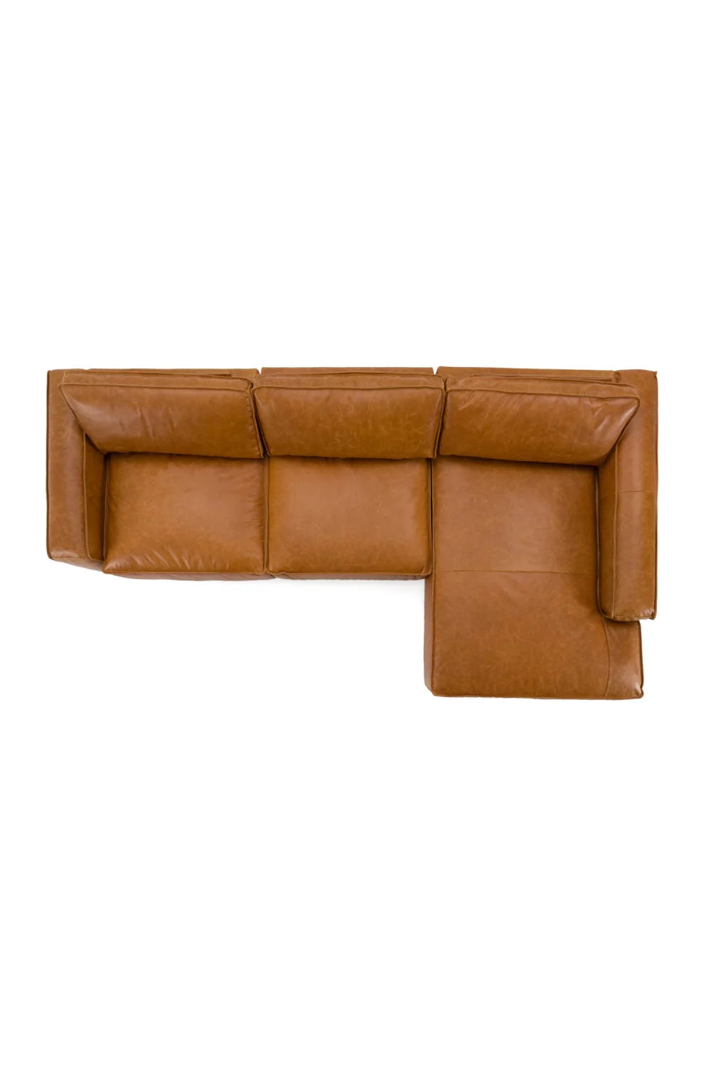 Luxury Cambria Cognac Leather Sectional Sofa Modern Italian Style for Villa