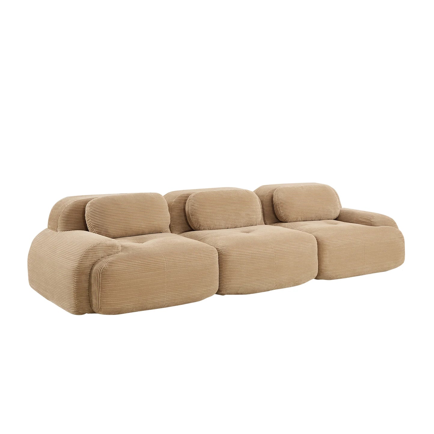 Luxury Camel Corduroy Modular Sofa Modern Italian Style for Villa
