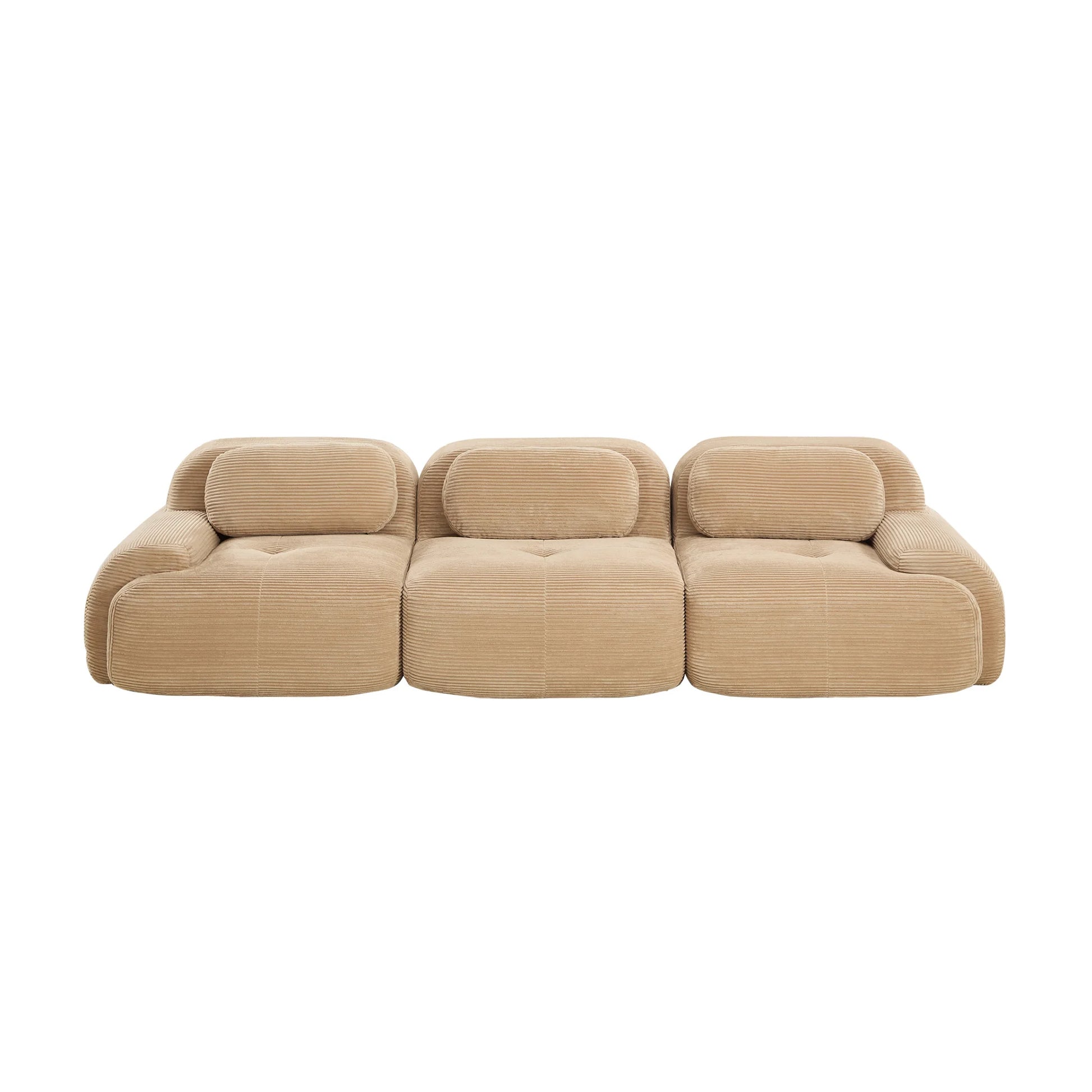Luxury Camel Corduroy Modular Sofa Modern Italian Style for Villa