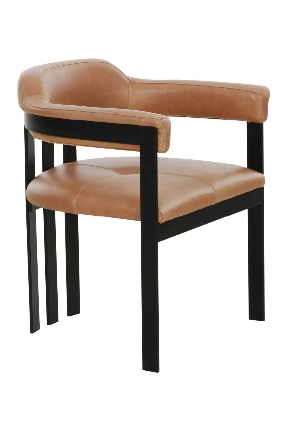 Luxury Camel Leather Modern Dining Chair European Style for Villa