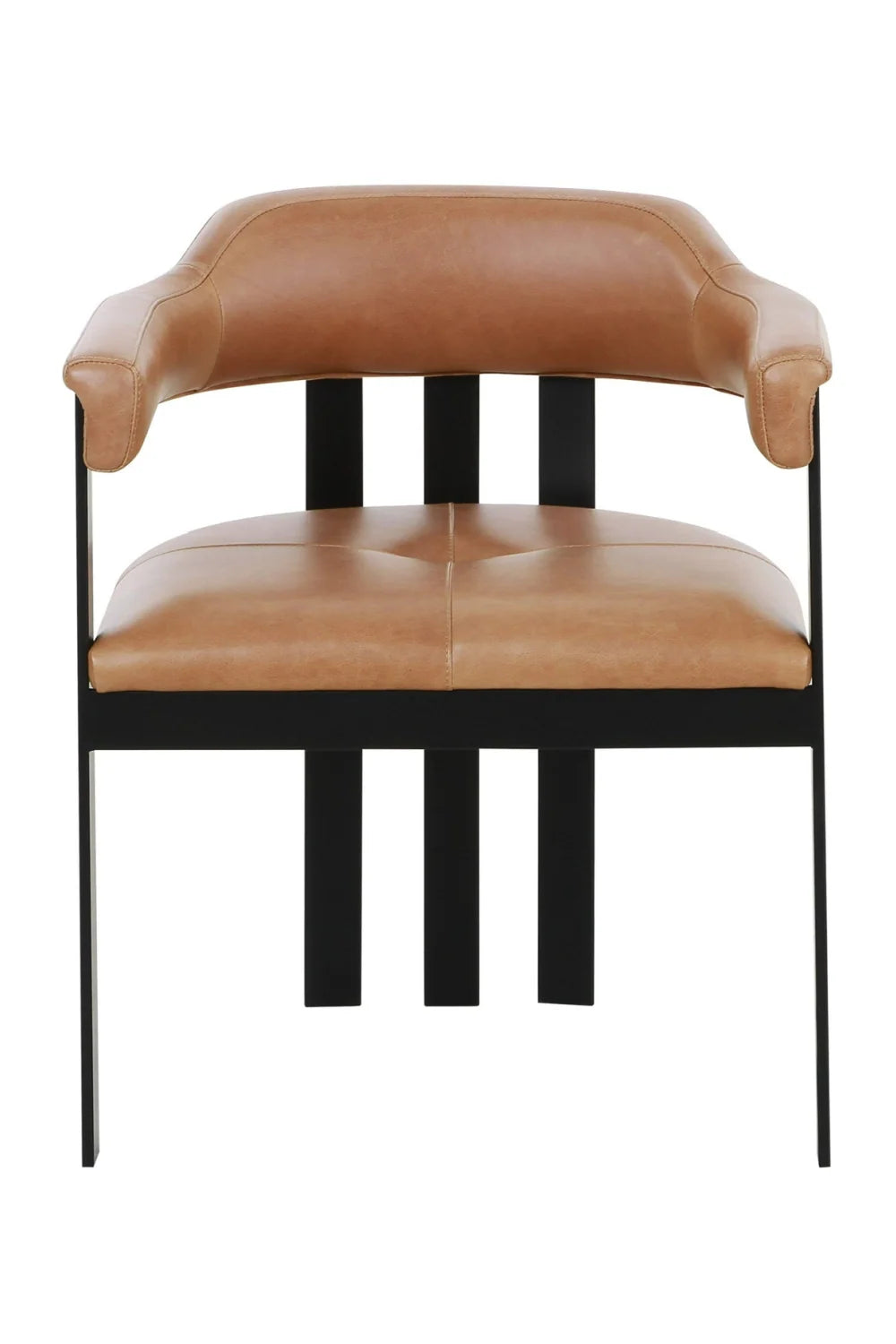 Luxury Camel Leather Modern Dining Chair European Style for Villa
