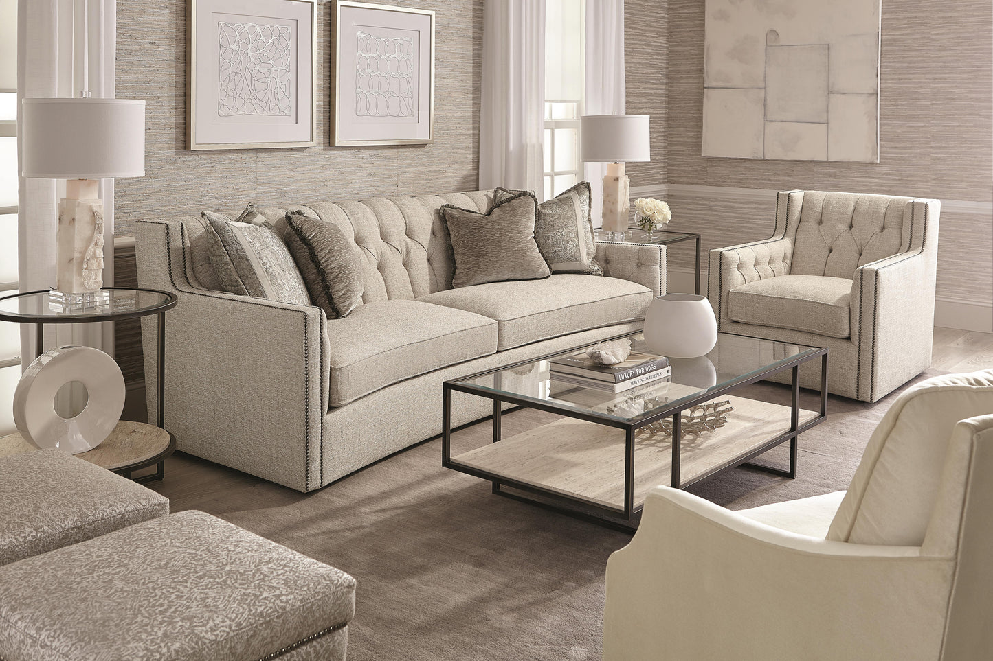 Luxury Candace Fabric Sofa Modern Italian Style for Villa