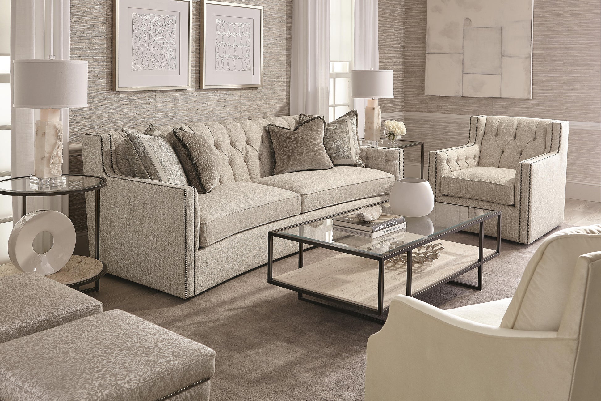 Luxury Candace Fabric Sofa Modern Italian Style for Villa