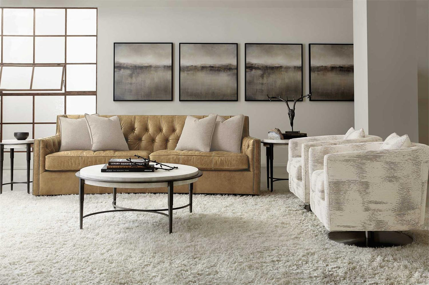 Luxury Candace Leather Sofa Modern Italian Style for Villa