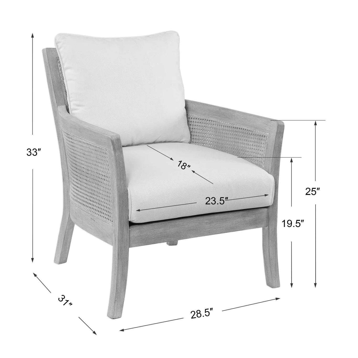 Luxury Canework Padded Lounge Chair Modern Italian Style for Villa