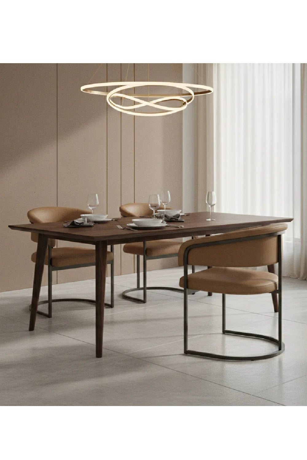 Luxury Cantilevered Frame Modern Dining Armchair European Style for Villa