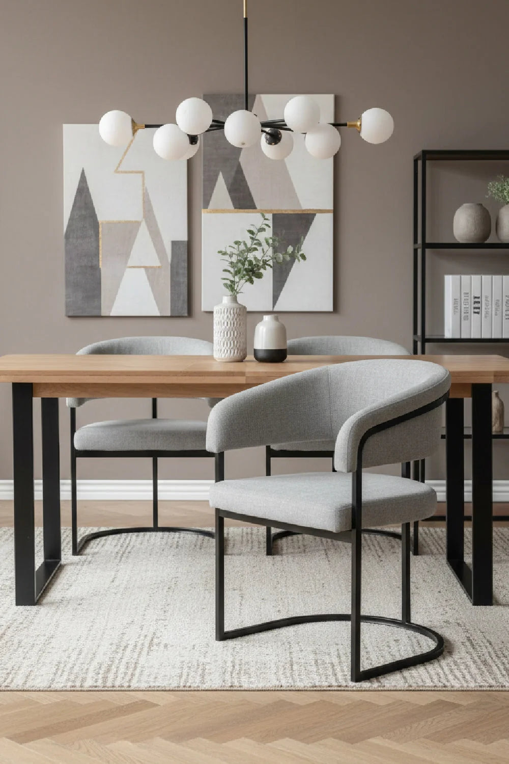 Luxury Cantilevered Frame Modern Dining Armchair European Style for Villa