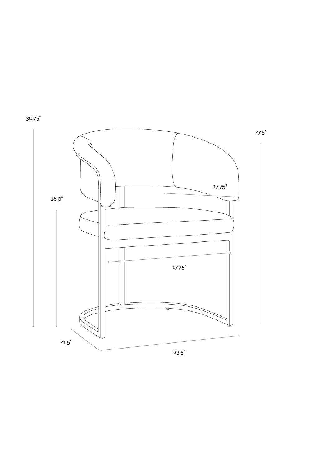 Luxury Cantilevered Frame Modern Dining Armchair European Style for Villa