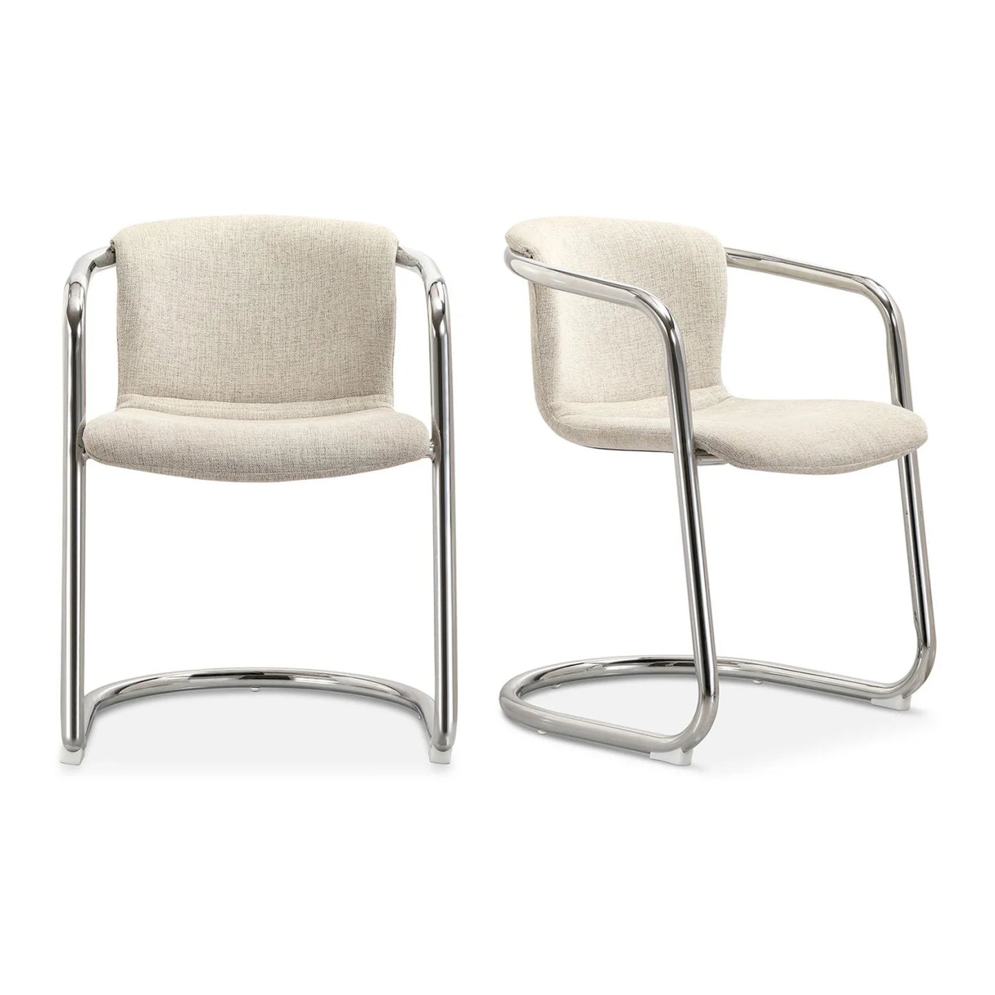 Luxury Cantilevered Iron Dining Armchair European Style for Villa