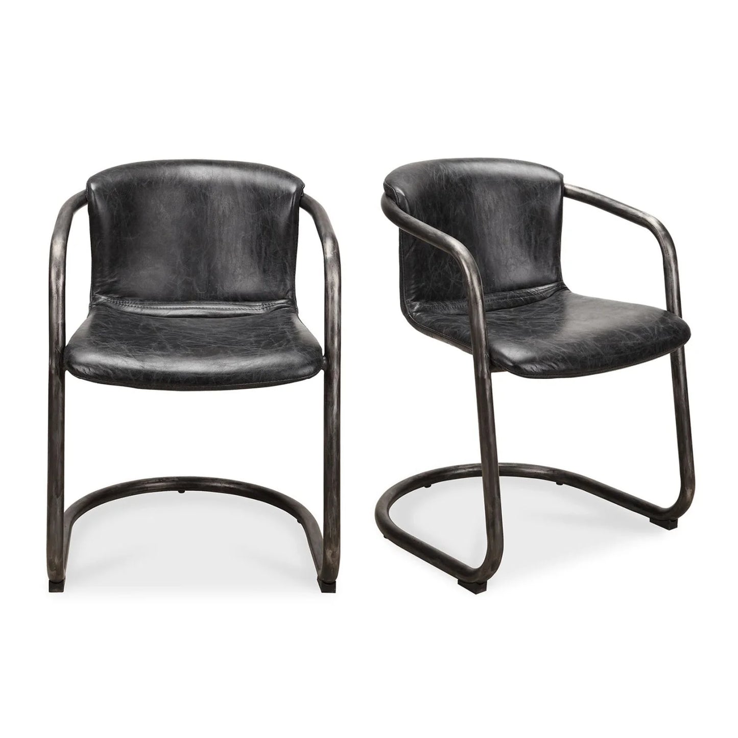 Luxury Cantilevered Iron Dining Armchair European Style for Villa