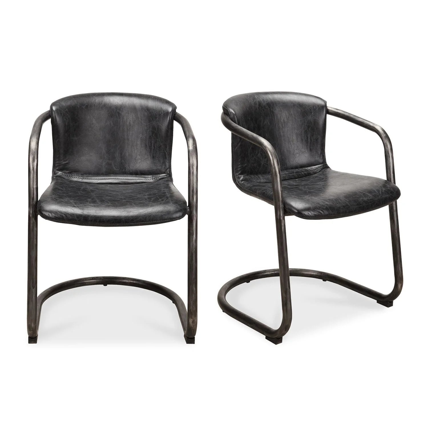 Luxury Cantilevered Iron Dining Armchair European Style for Villa