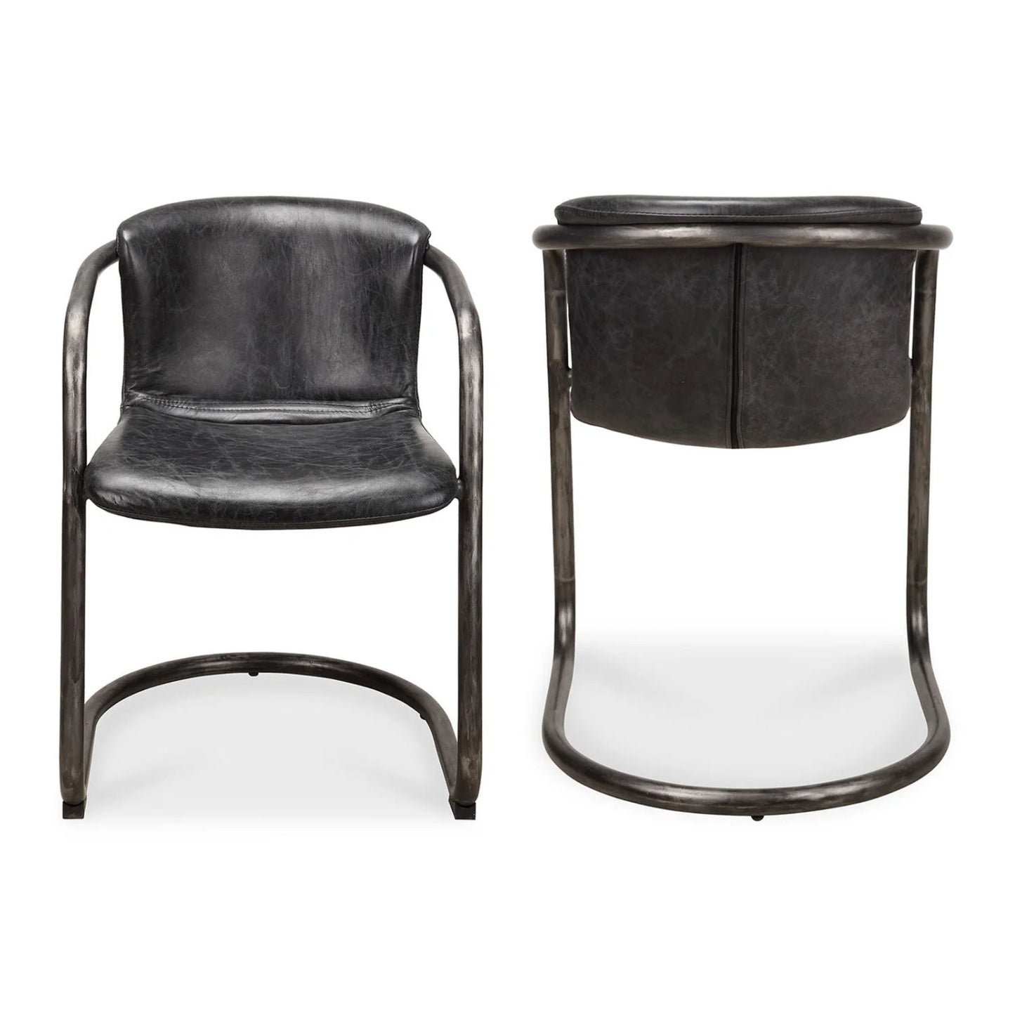 Luxury Cantilevered Iron Dining Armchair European Style for Villa