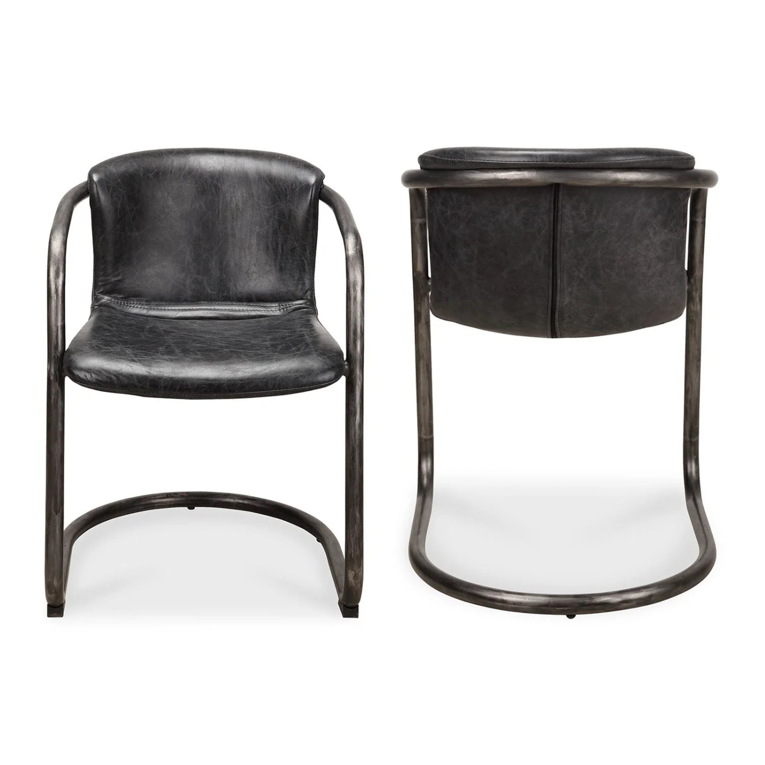 Luxury Cantilevered Iron Dining Armchair European Style for Villa