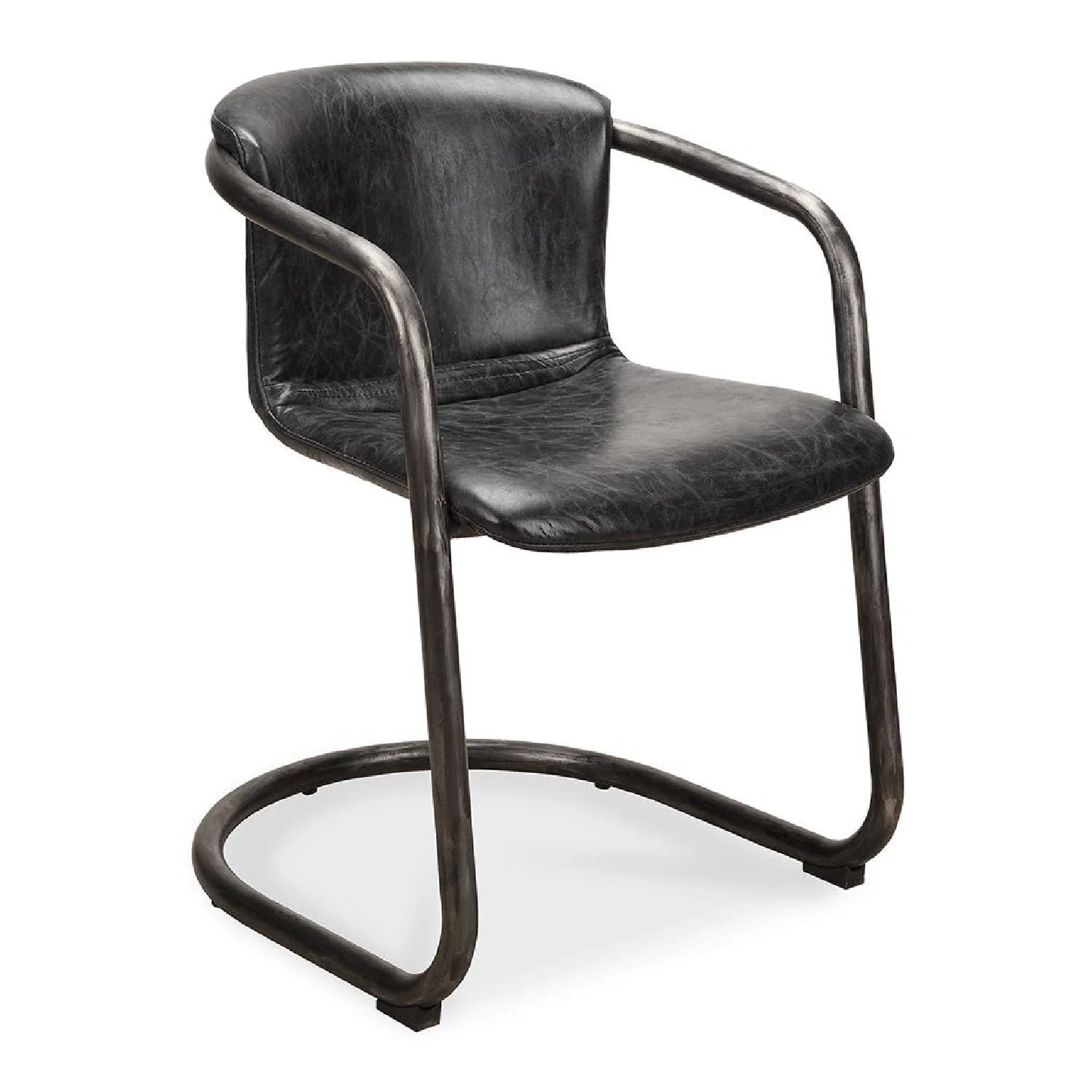 Luxury Cantilevered Iron Dining Armchair European Style for Villa