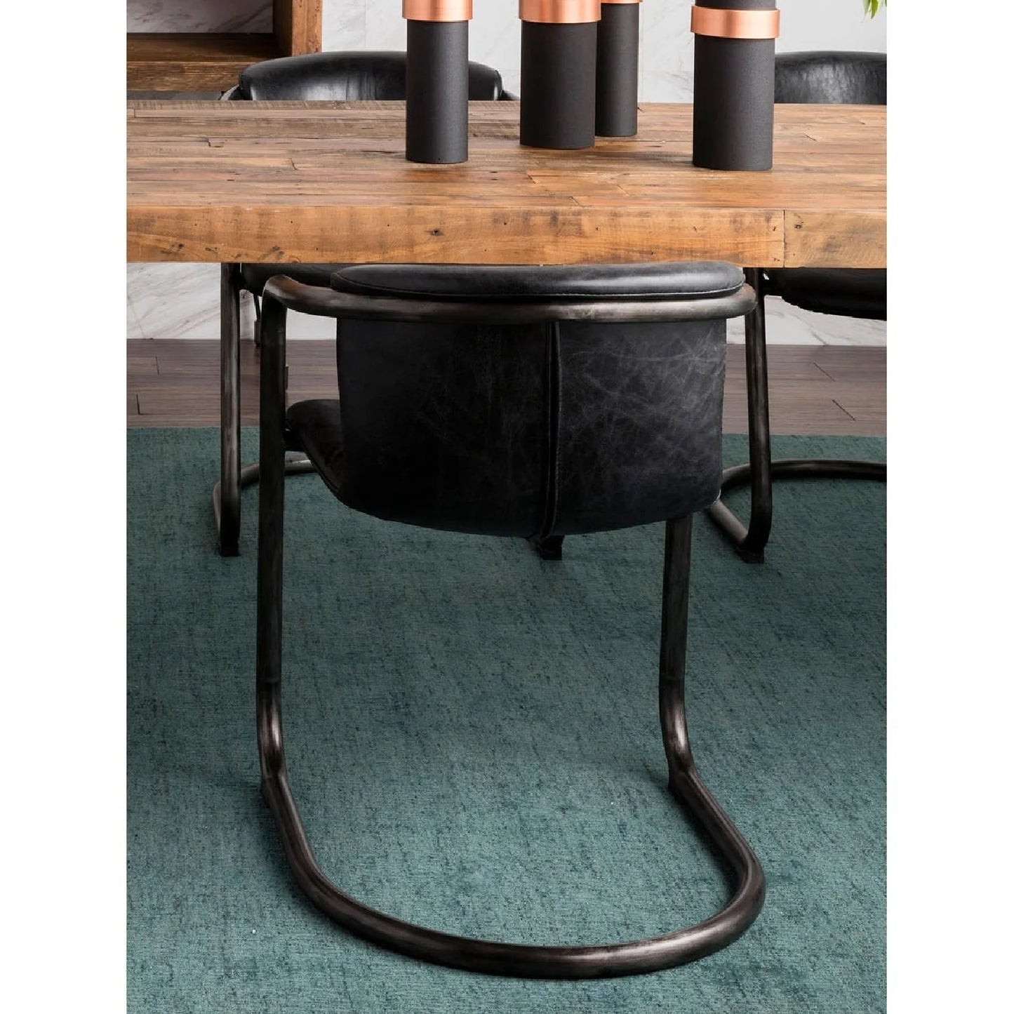 Luxury Cantilevered Iron Dining Armchair European Style for Villa