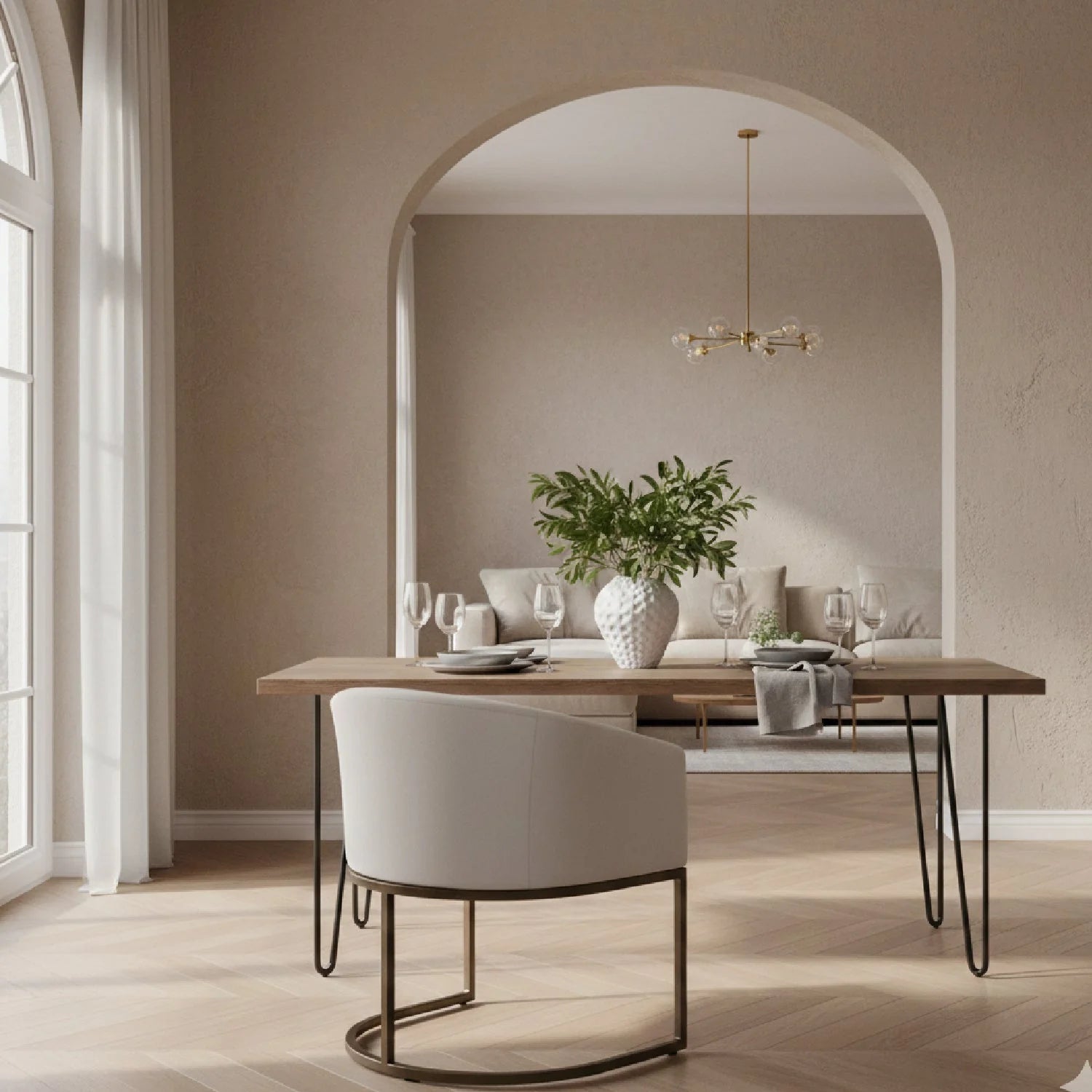 Luxury Cantilevered Velvet Modern Dining Chair European Style for Villa