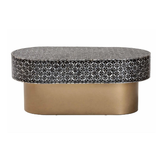 Luxury Capiz Shell Oval Coffee Table Modern Italian Style for Villa