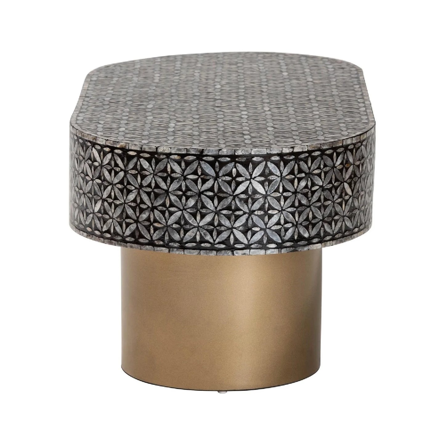 Luxury Capiz Shell Oval Coffee Table Modern Italian Style for Villa