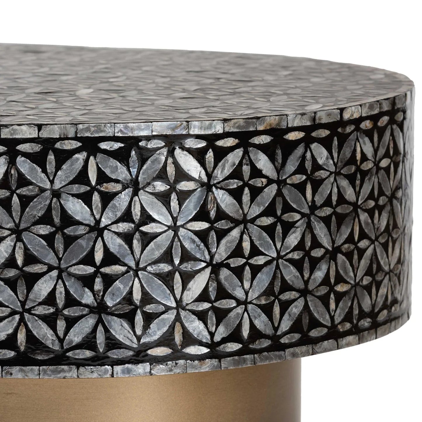 Luxury Capiz Shell Oval Coffee Table Modern Italian Style for Villa