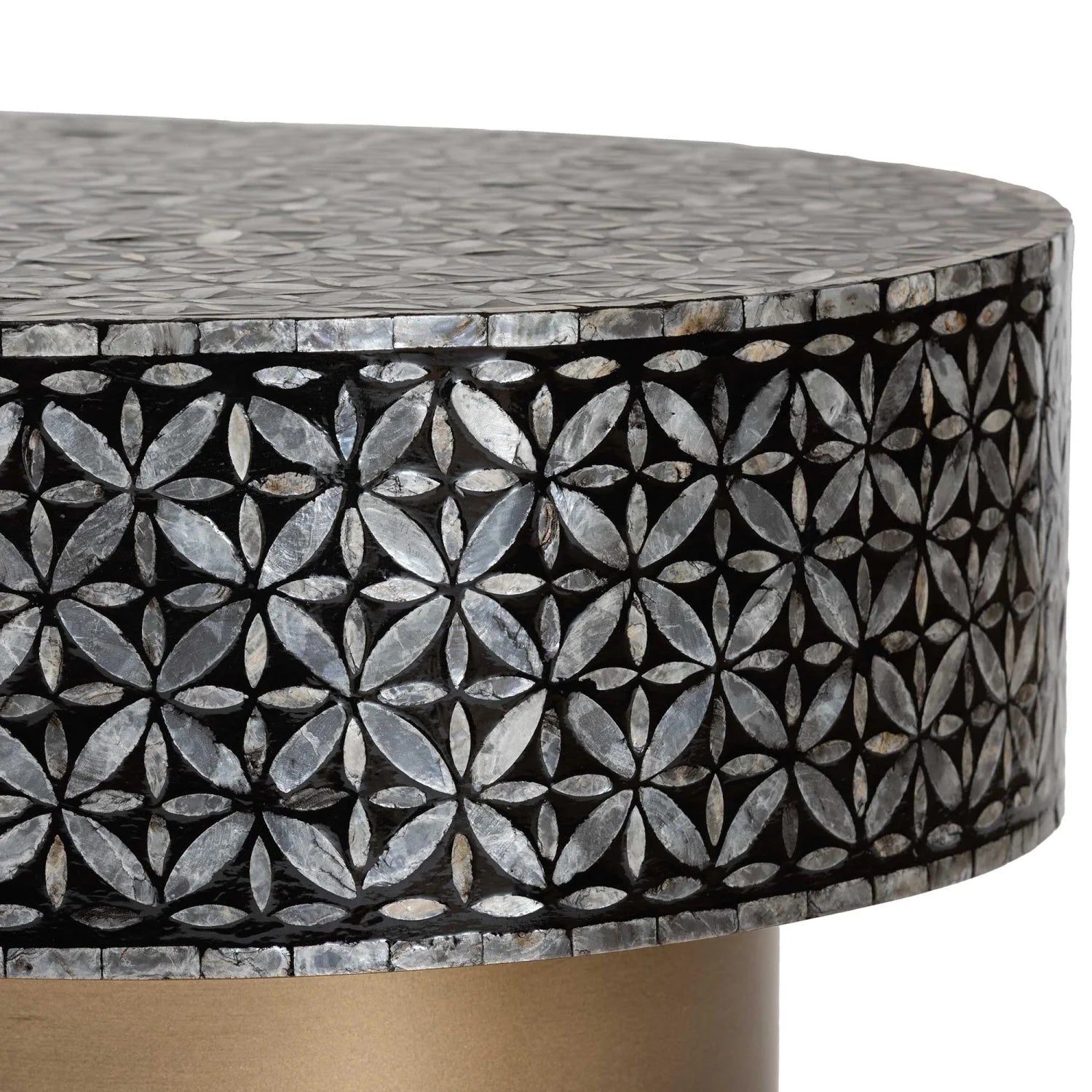 Luxury Capiz Shell Oval Coffee Table Modern Italian Style for Villa