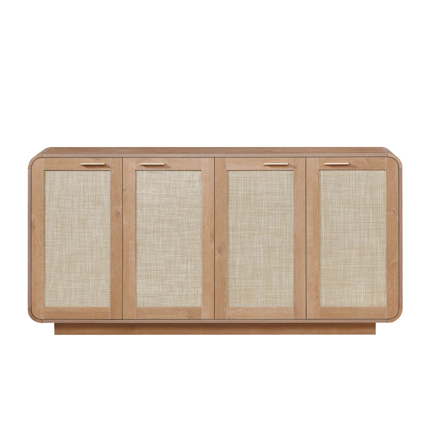 Luxury Caramel Rattan 4-Door Sideboard European Style for Villa