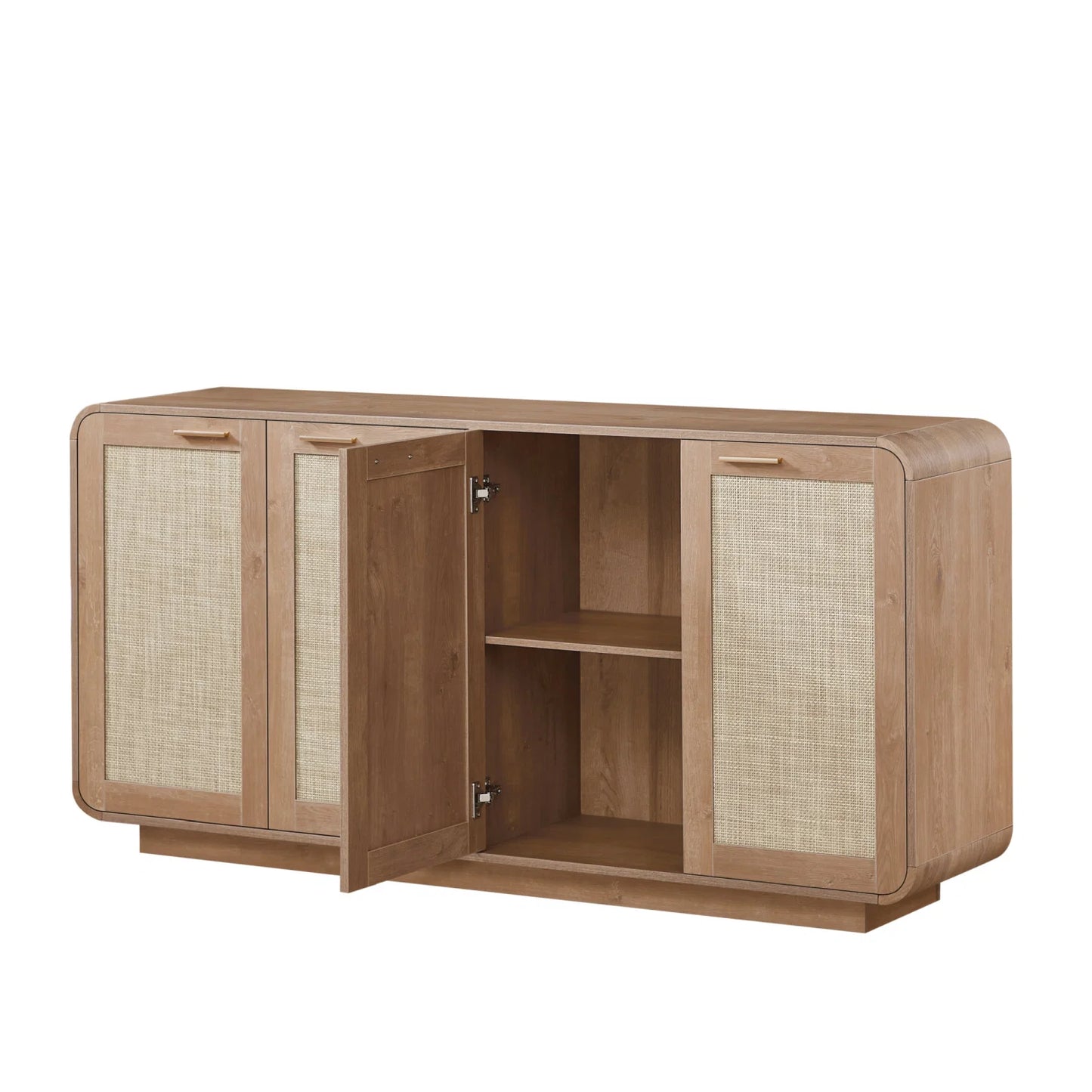Luxury Caramel Rattan 4-Door Sideboard European Style for Villa