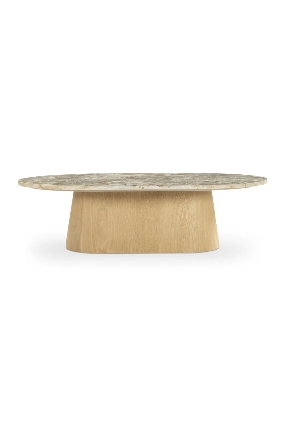 Luxury Carly Marble Oval Coffee Table Modern Italian Style for Villa