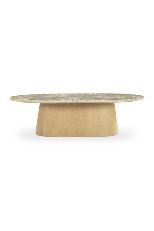 Luxury Carly Marble Oval Coffee Table Modern Italian Style for Villa