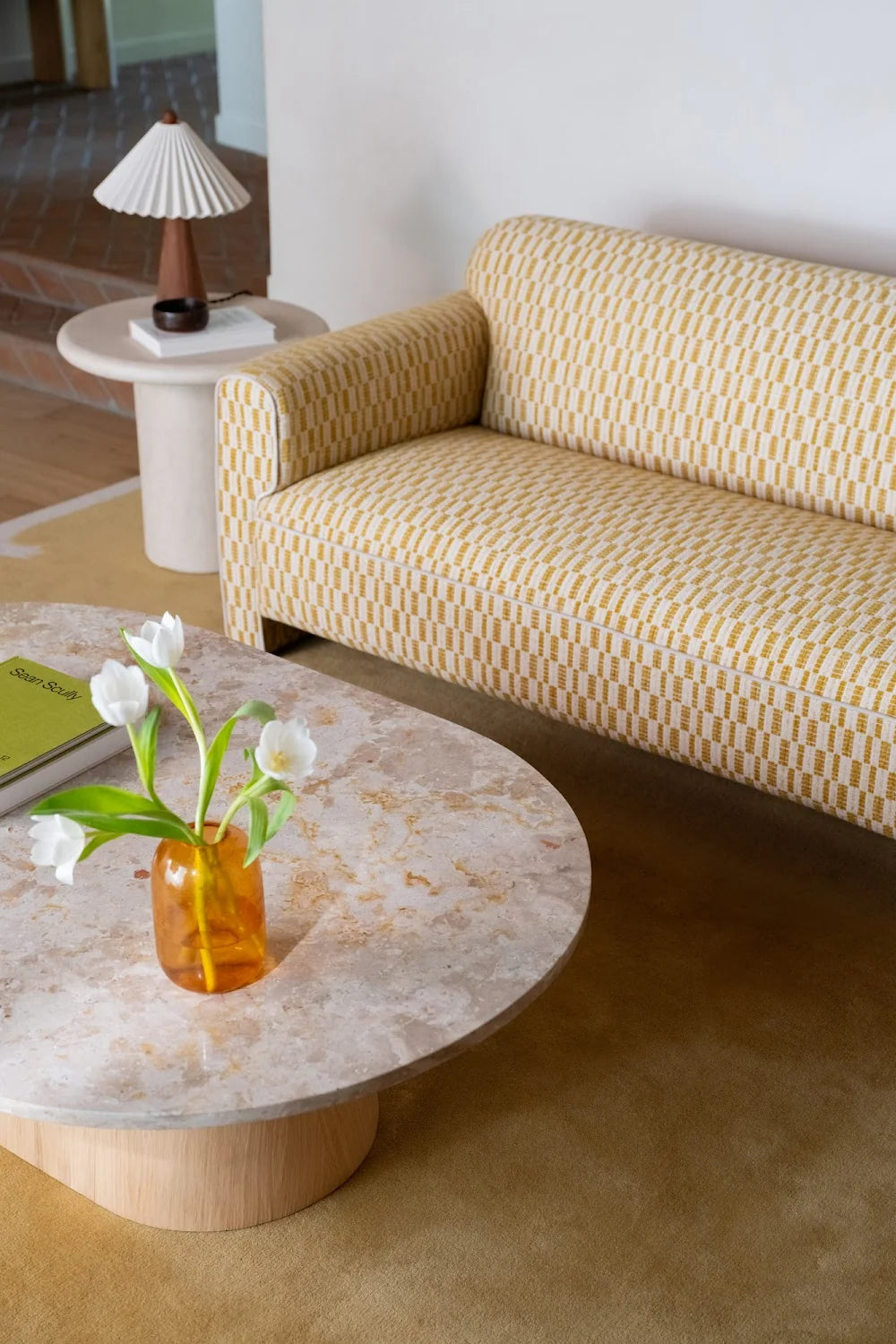 Luxury Carly Marble Oval Coffee Table Modern Italian Style for Villa