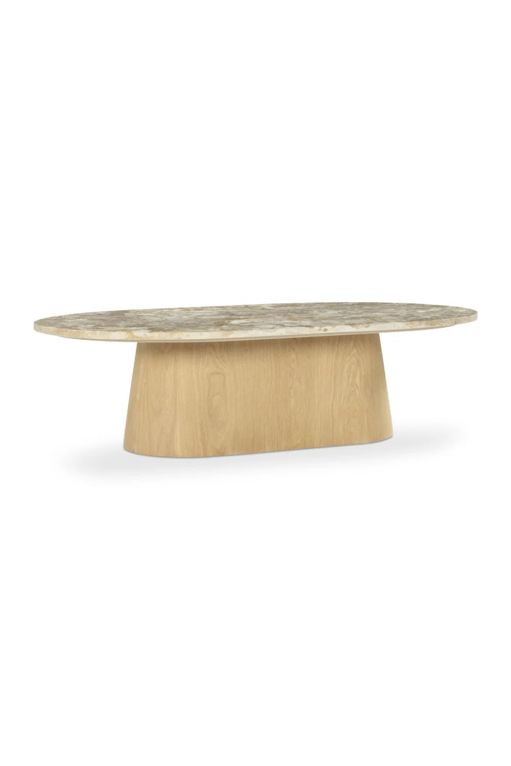 Luxury Carly Marble Oval Coffee Table Modern Italian Style for Villa