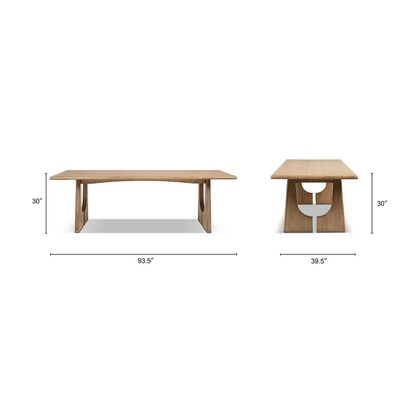 Luxury Carmel Pine Wood Dining Table Modern Italian Style for Villa