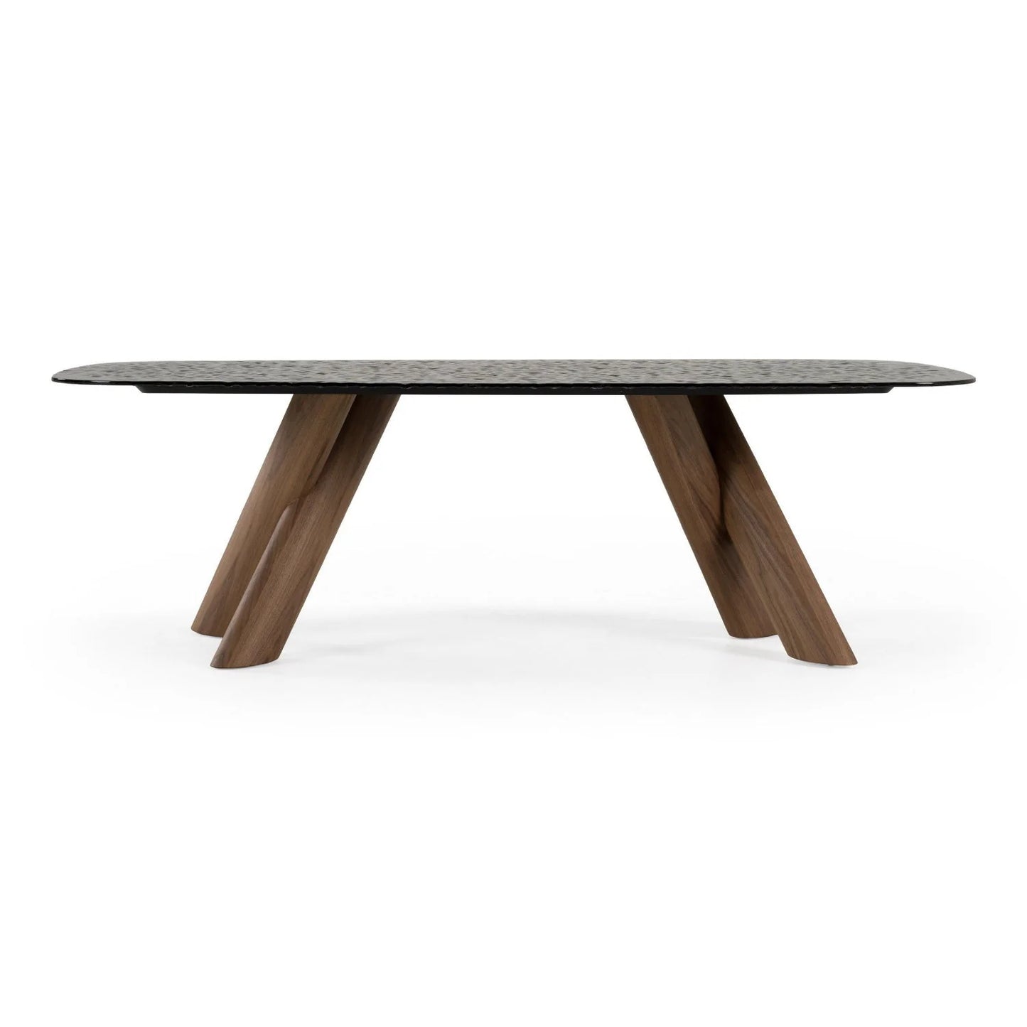 Luxury Carnaby Gray Glass Rectangular Dining Table Modern Italian Style for Villa