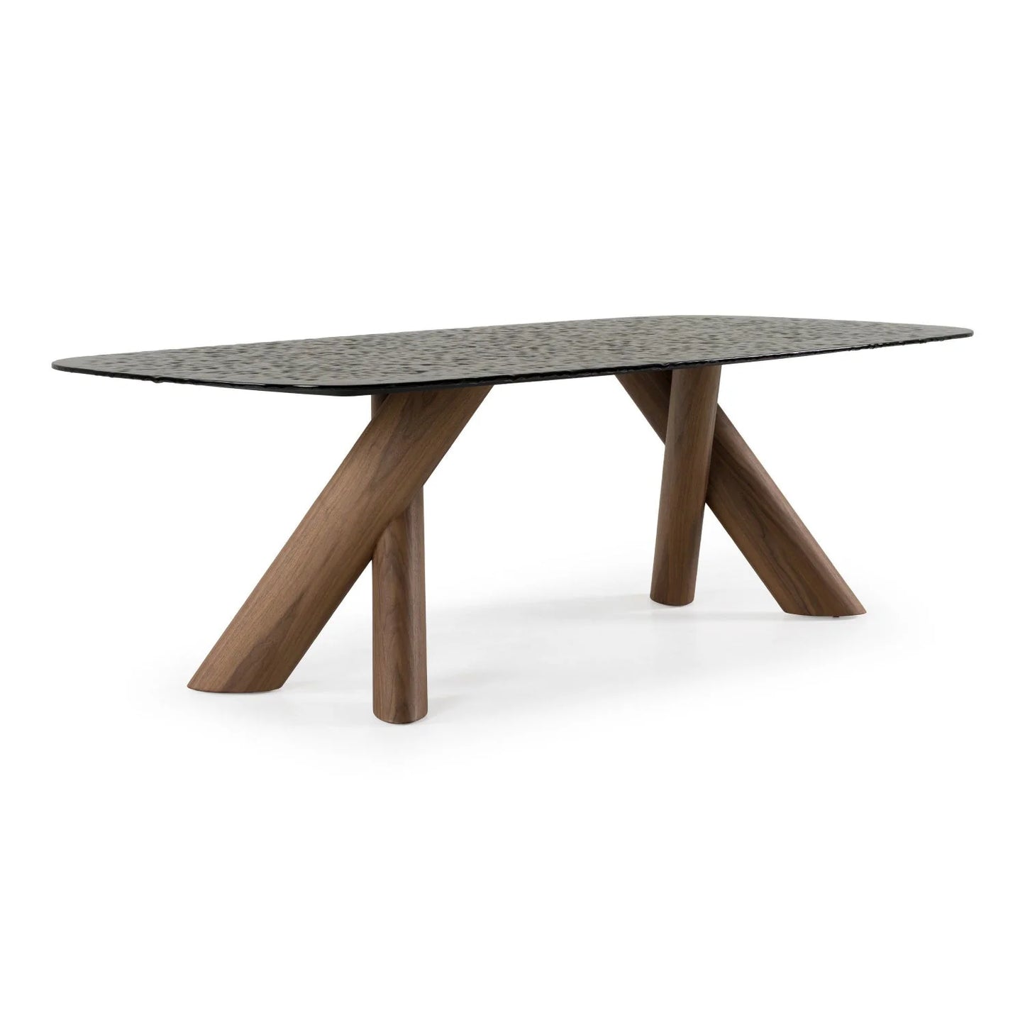 Luxury Carnaby Gray Glass Rectangular Dining Table Modern Italian Style for Villa
