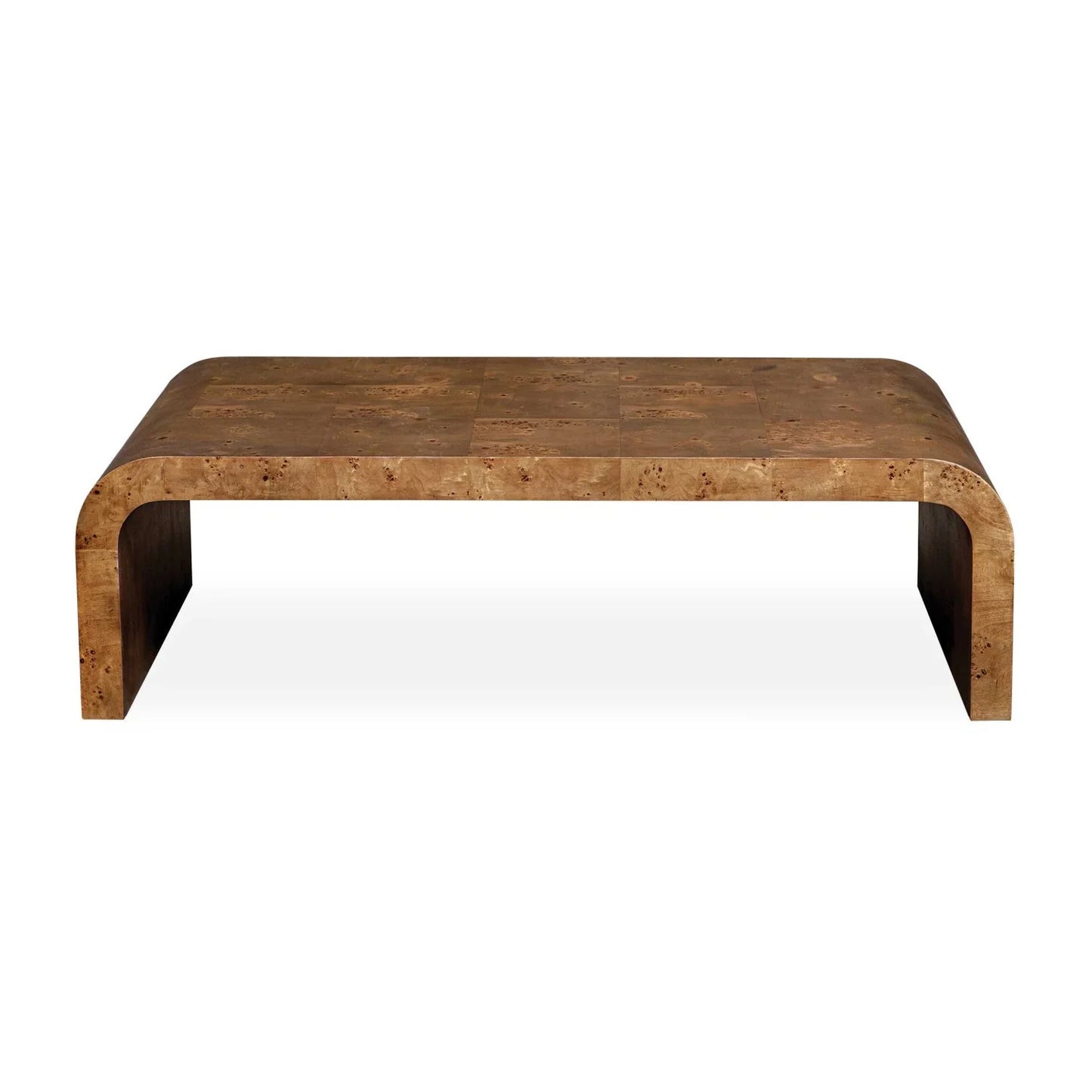 Luxury Carraway Curved Burl Veneer Coffee Table Modern Italian Style for Villa