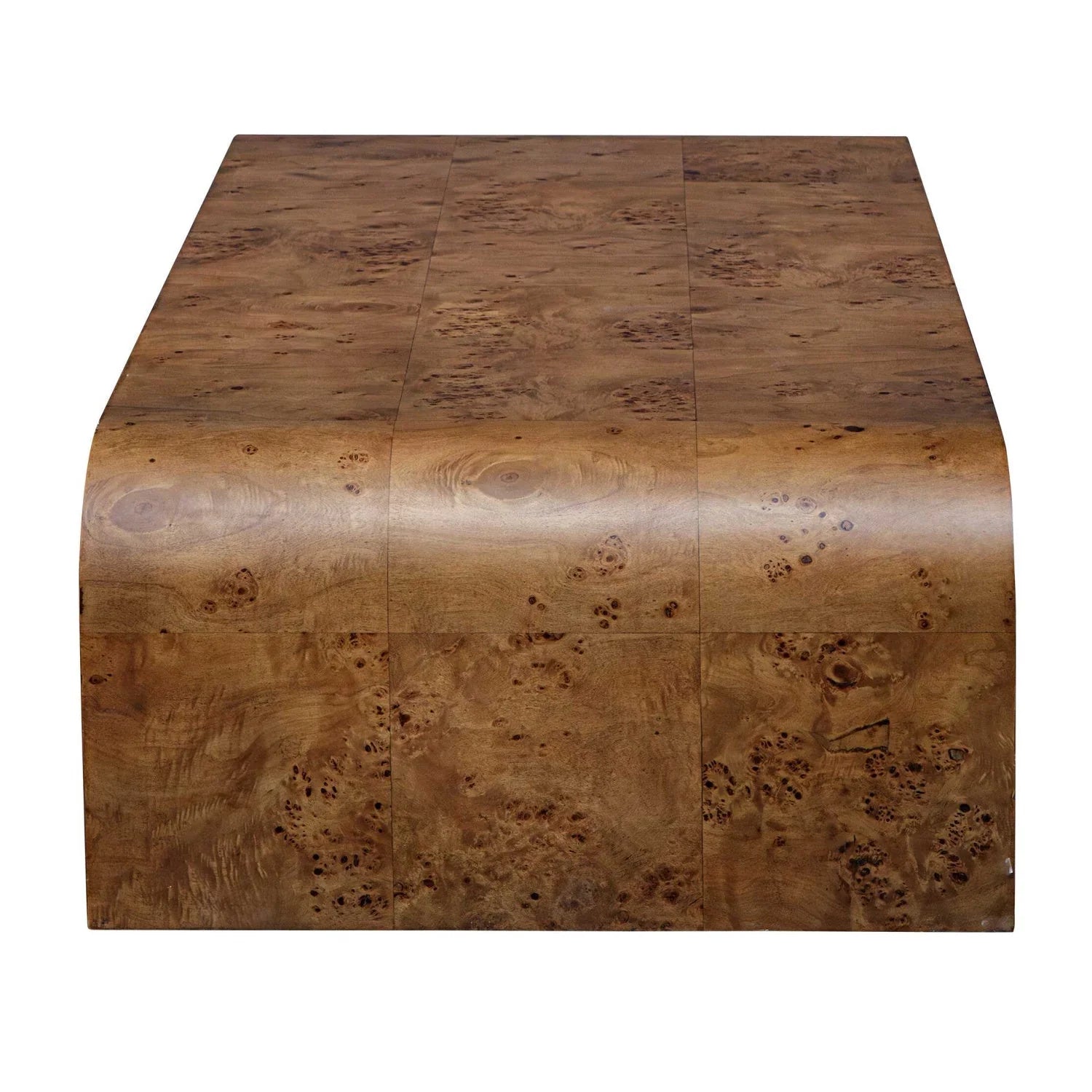 Luxury Carraway Curved Burl Veneer Coffee Table Modern Italian Style for Villa