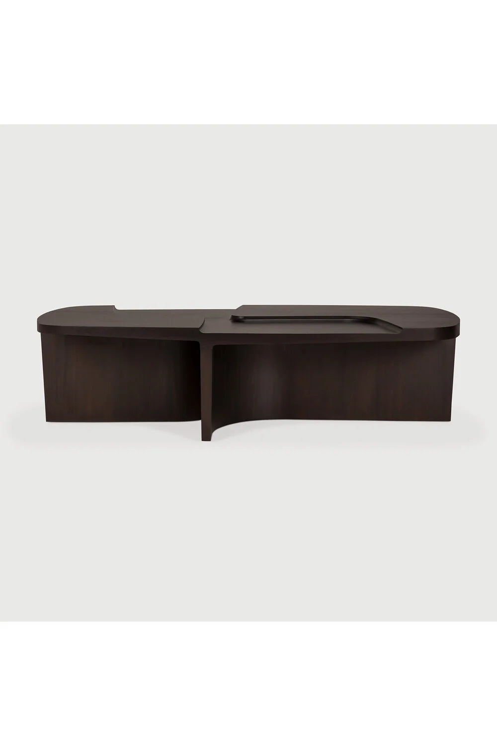Luxury Carved Brown Mahogany Coffee Table Modern Italian Style for Villa