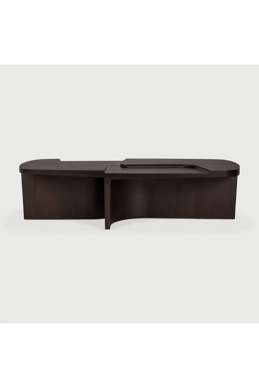 Luxury Carved Brown Mahogany Coffee Table Modern Italian Style for Villa
