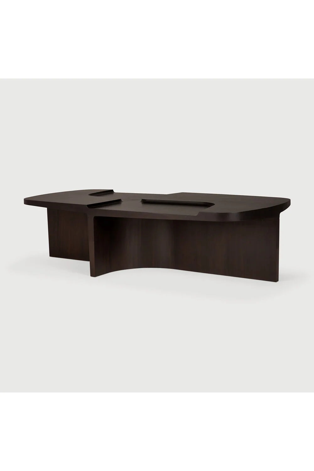 Luxury Carved Brown Mahogany Coffee Table Modern Italian Style for Villa