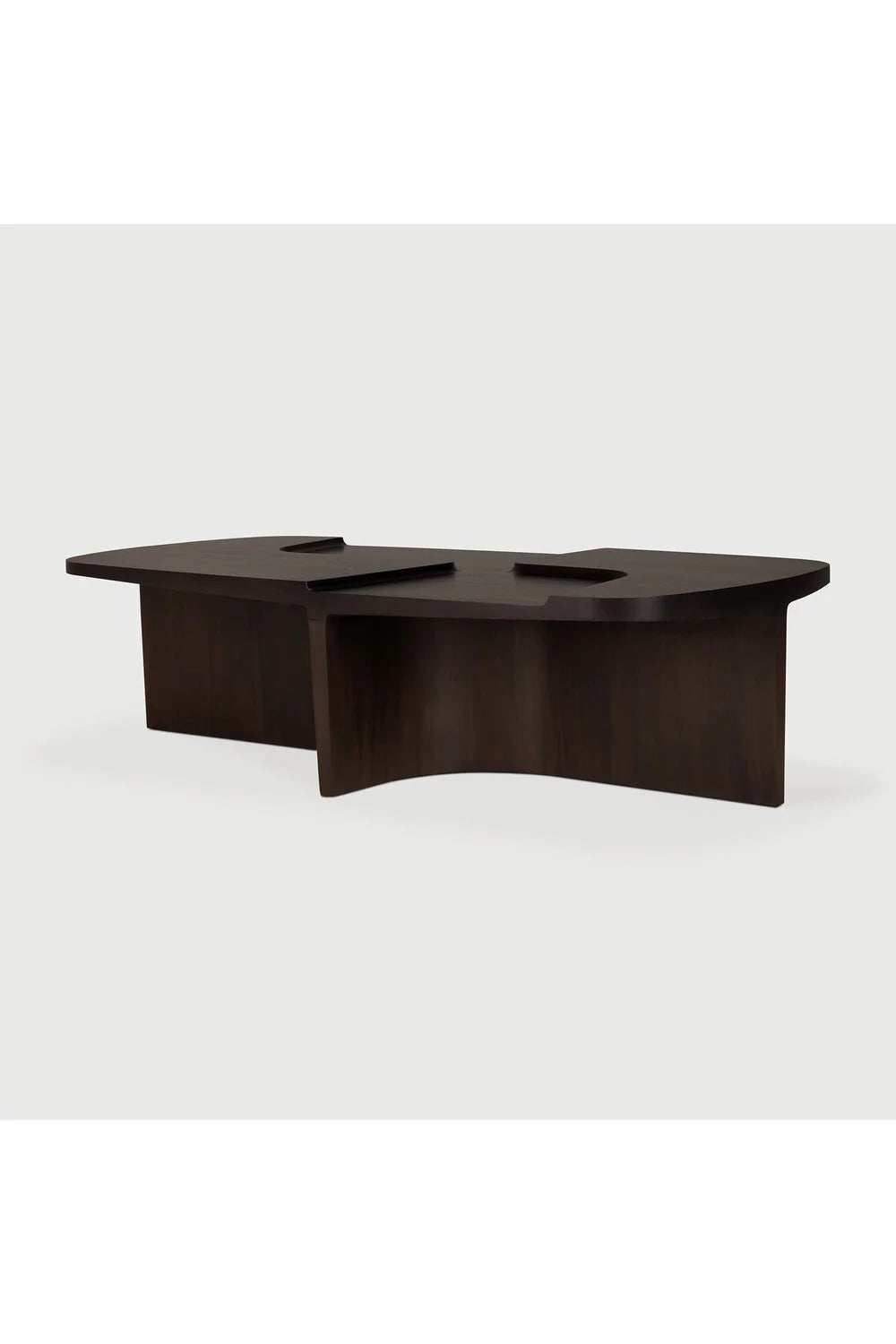 Luxury Carved Brown Mahogany Coffee Table Modern Italian Style for Villa