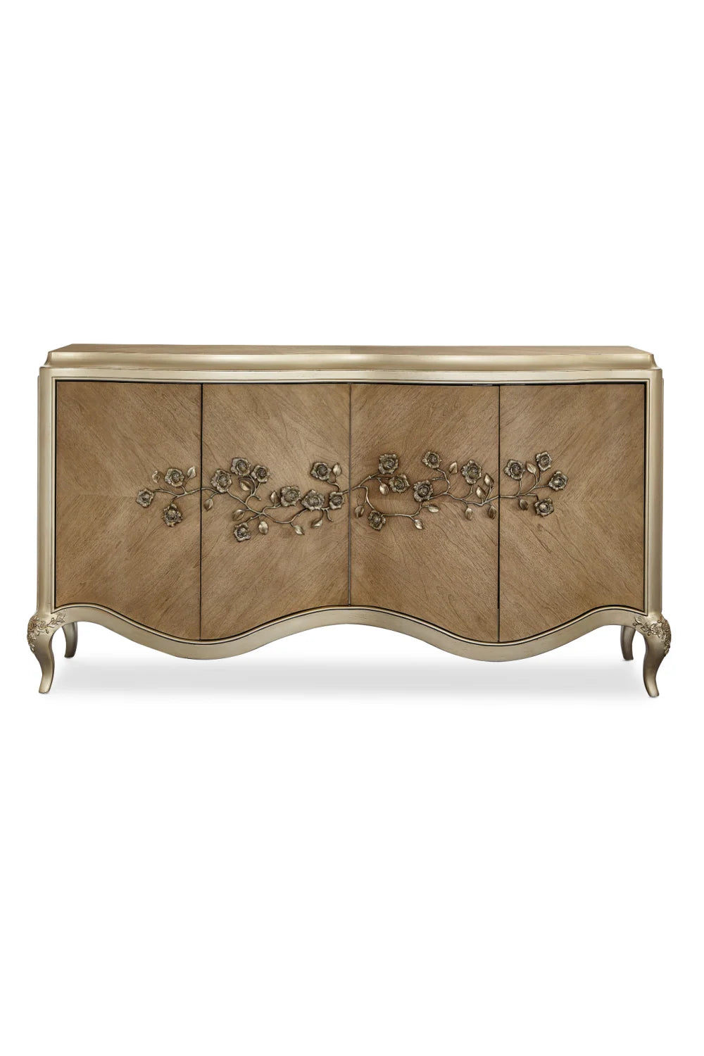 Luxury Carved Floral Buffet Sideboard European Style for Villa