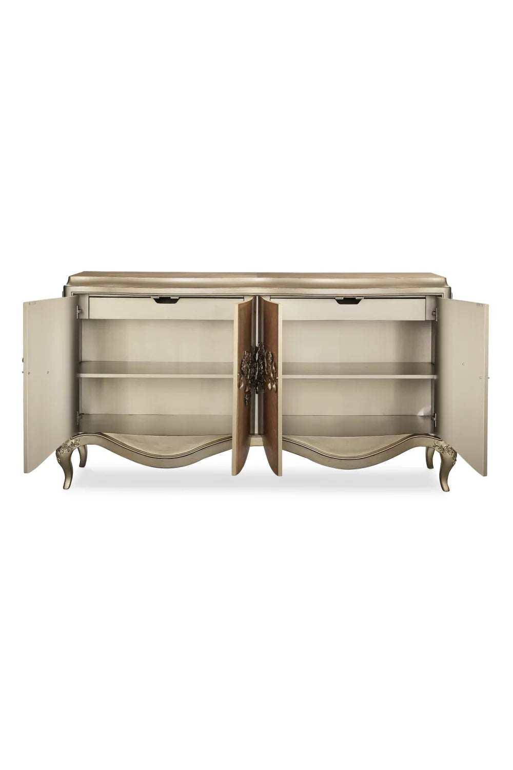Luxury Carved Floral Buffet Sideboard European Style for Villa