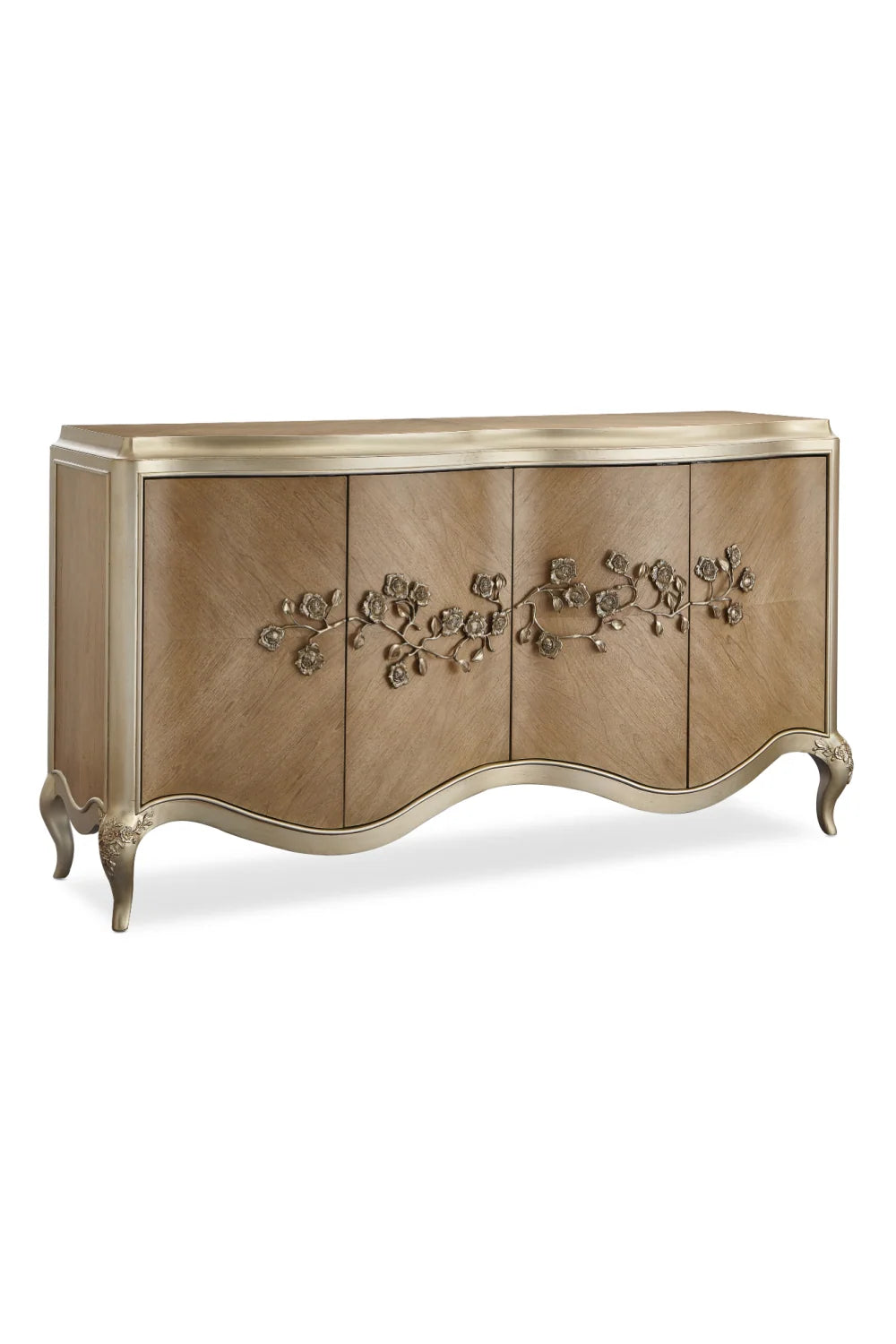 Luxury Carved Floral Buffet Sideboard European Style for Villa