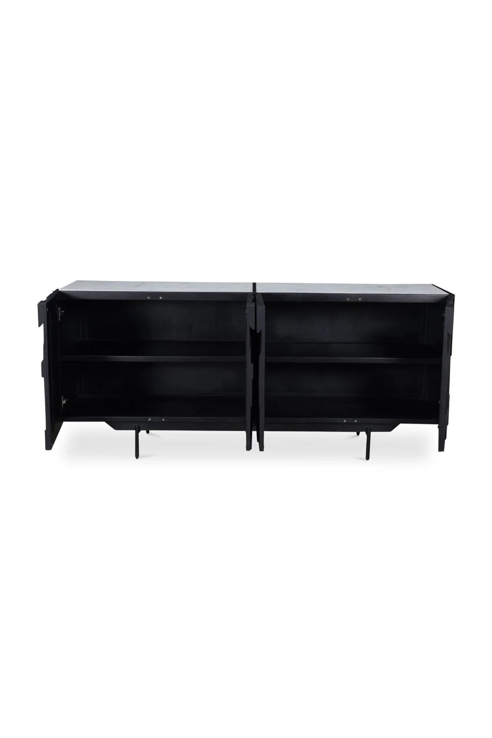 Luxury Carved Mango Wood 4-Door Sideboard European Style for Villa