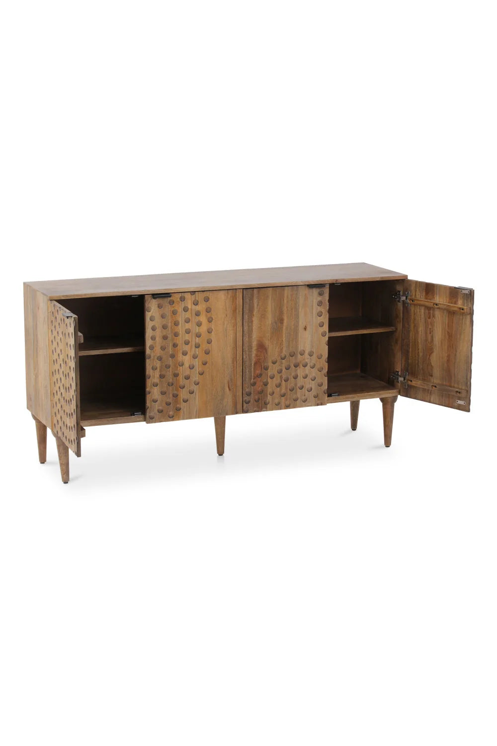 Luxury Carved Mango Wood 4-Door Sideboard European Style for Villa