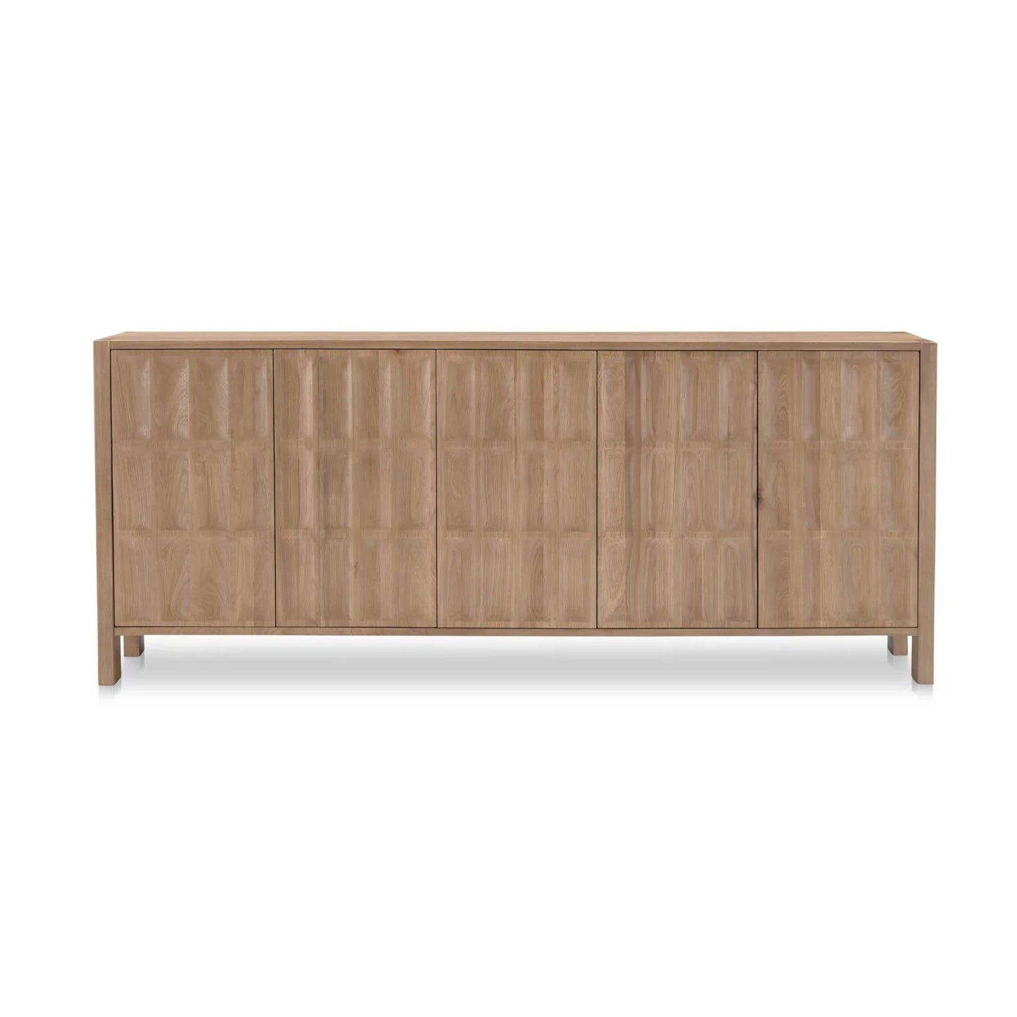 Luxury Carved Oak 5-Door Sideboard European Style for Villa