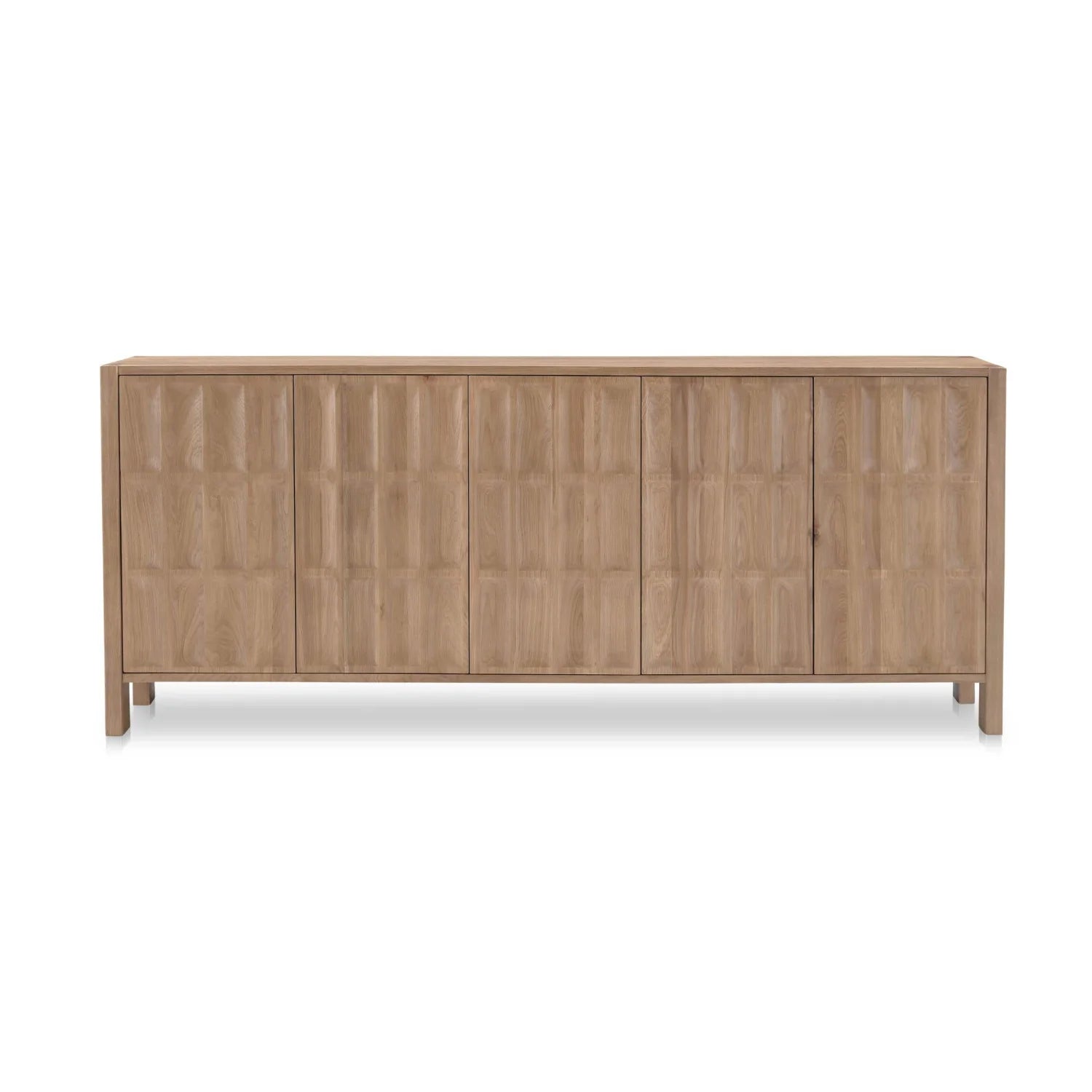 Luxury Carved Oak 5-Door Sideboard European Style for Villa